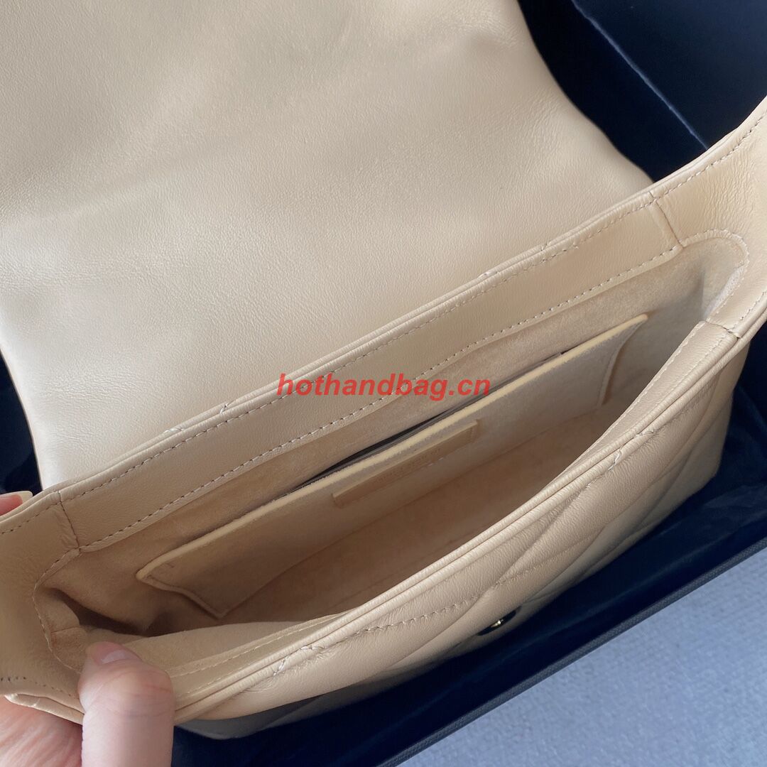 SAINT LAUREN LE 57 HOBO SHOULDER BAG IN QUILTED LAMBSKIN 698567 apricot SAINT LAUREN LE 57 HOBO SHOULDER BAG IN QUILTED LAMBSKIN 698567 apricot