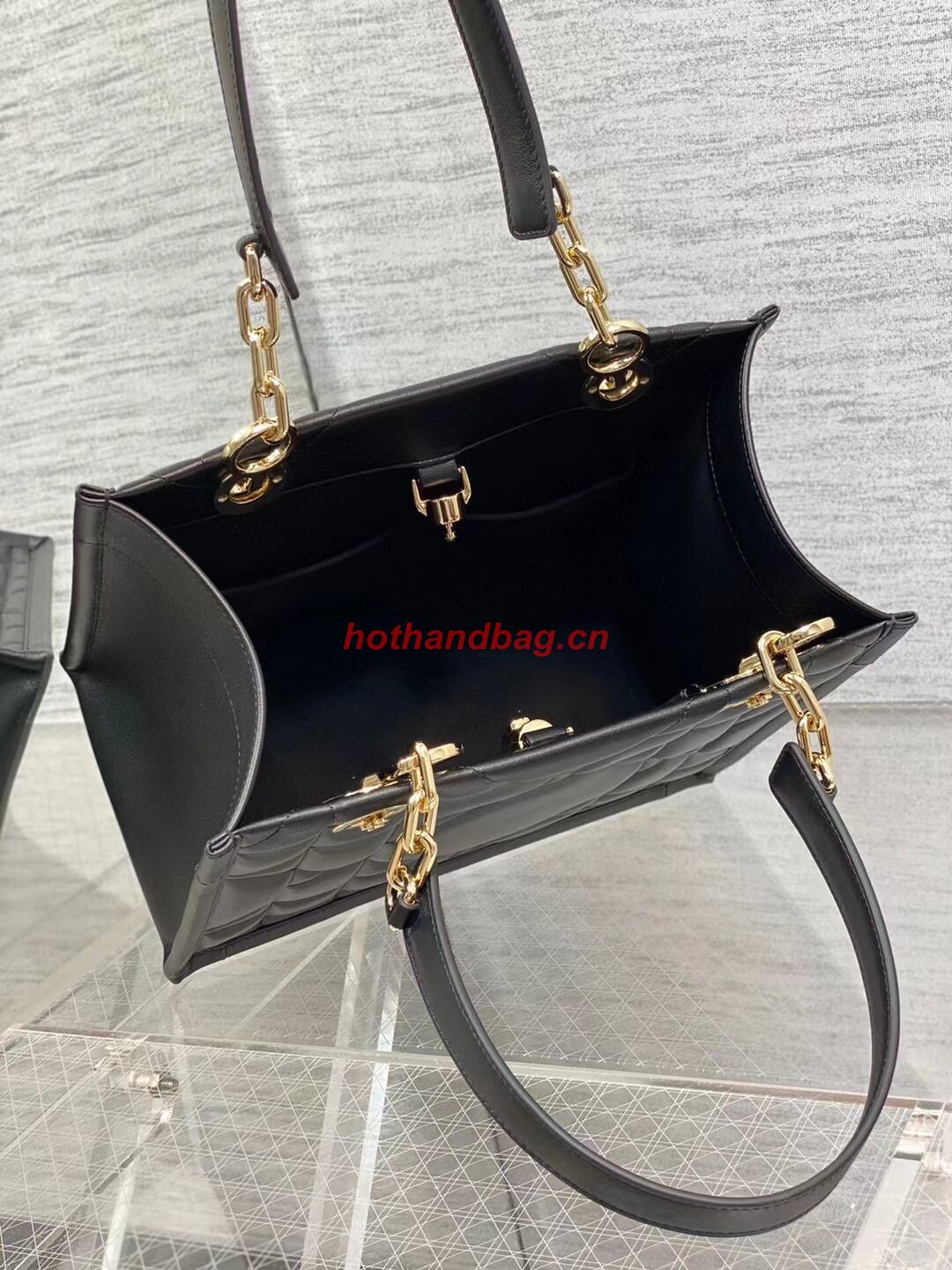 SMALL DIOR ESSENTIAL TOTE BAG Hazelnut Archicannage Calfskin M87211 BLACK SMALL DIOR ESSENTIAL TOTE BAG Hazelnut Archicannage Calfskin M87211 BLACK