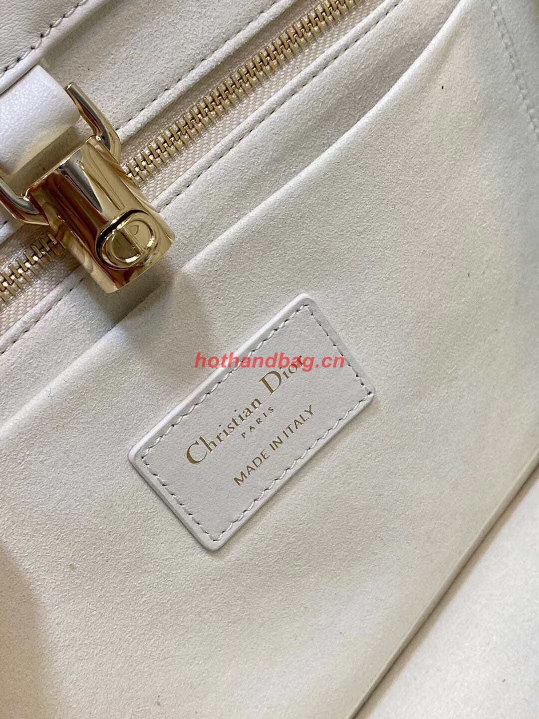SMALL DIOR ESSENTIAL TOTE BAG Hazelnut Archicannage Calfskin M87211 WHITE SMALL DIOR ESSENTIAL TOTE BAG Hazelnut Archicannage Calfskin M87211 WHITE