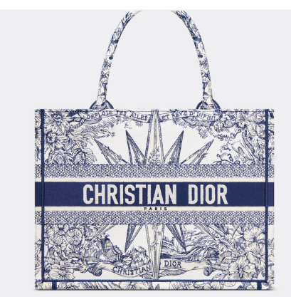 MEDIUM DIOR BOOK TOTE White and Blue Reve d Infini Embroidery M1296ZR MEDIUM DIOR BOOK TOTE White and Blue Reve d Infini Embroidery M1296ZR