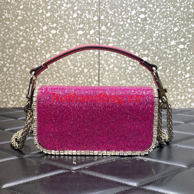 VALENTINO MINI LOCO imitation crystal shoulder bag WB0K53SL pink