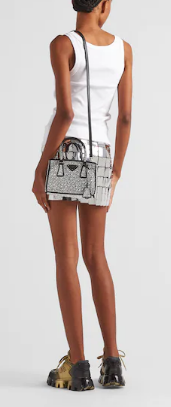 Prada Galleria satin mini-bag with crystals 1BA906 black Prada Galleria satin mini-bag with crystals 1BA906 black