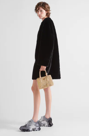 Prada Galleria satin mini-bag with crystals 1BA906 gold Prada Galleria satin mini-bag with crystals 1BA906 gold