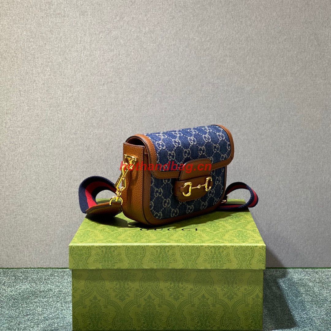 Gucci Horsebit 1955 GG mini bag 658574 Denim Brown Gucci Horsebit 1955 GG mini bag 658574 Denim Brown