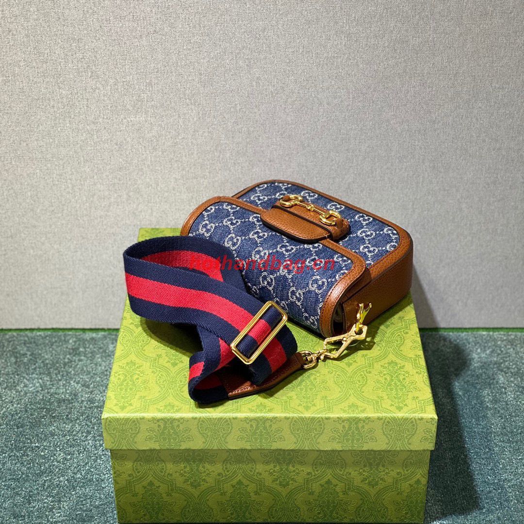 Gucci Horsebit 1955 GG mini bag 658574 Denim Brown Gucci Horsebit 1955 GG mini bag 658574 Denim Brown