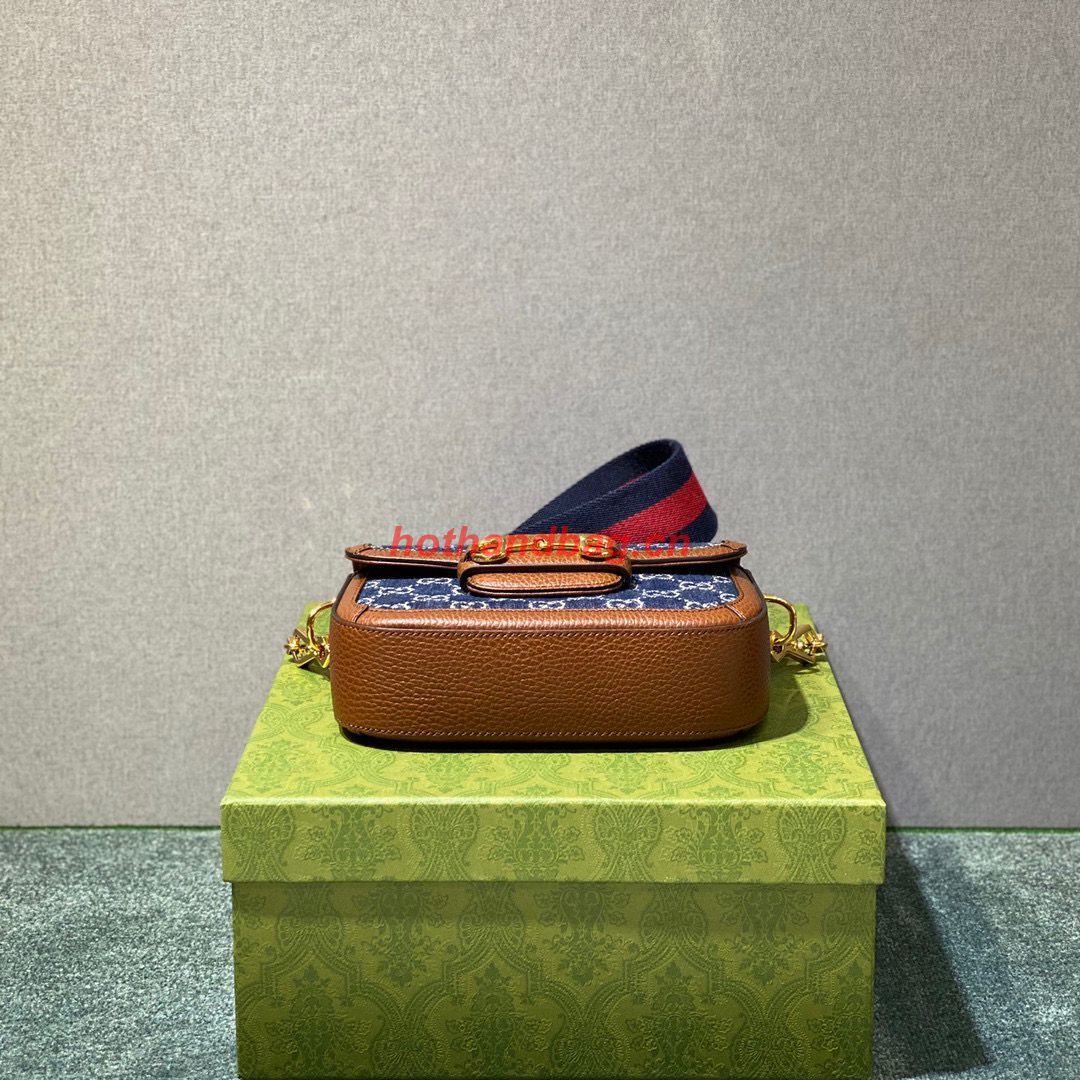 Gucci Horsebit 1955 GG mini bag 658574 Denim Brown Gucci Horsebit 1955 GG mini bag 658574 Denim Brown