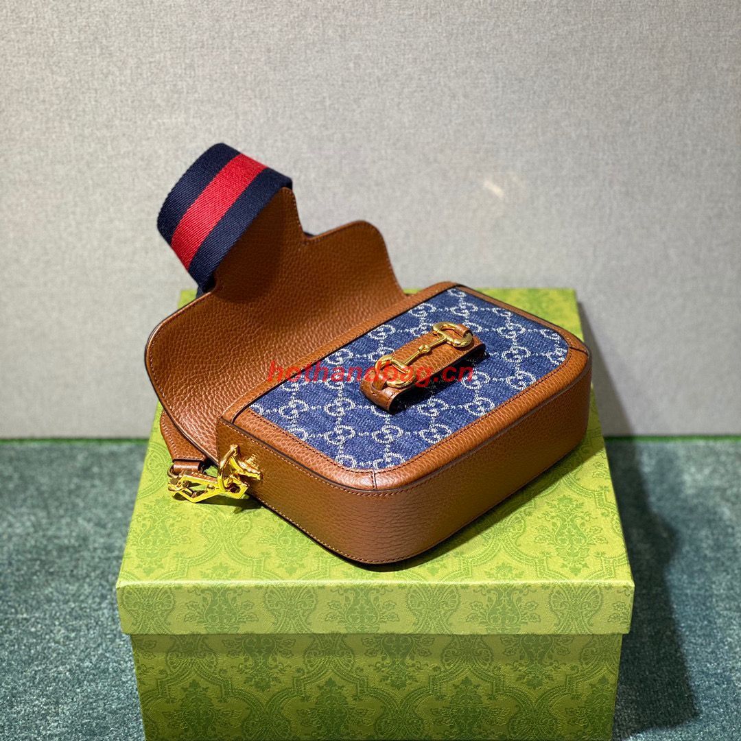 Gucci Horsebit 1955 GG mini bag 658574 Denim Brown Gucci Horsebit 1955 GG mini bag 658574 Denim Brown