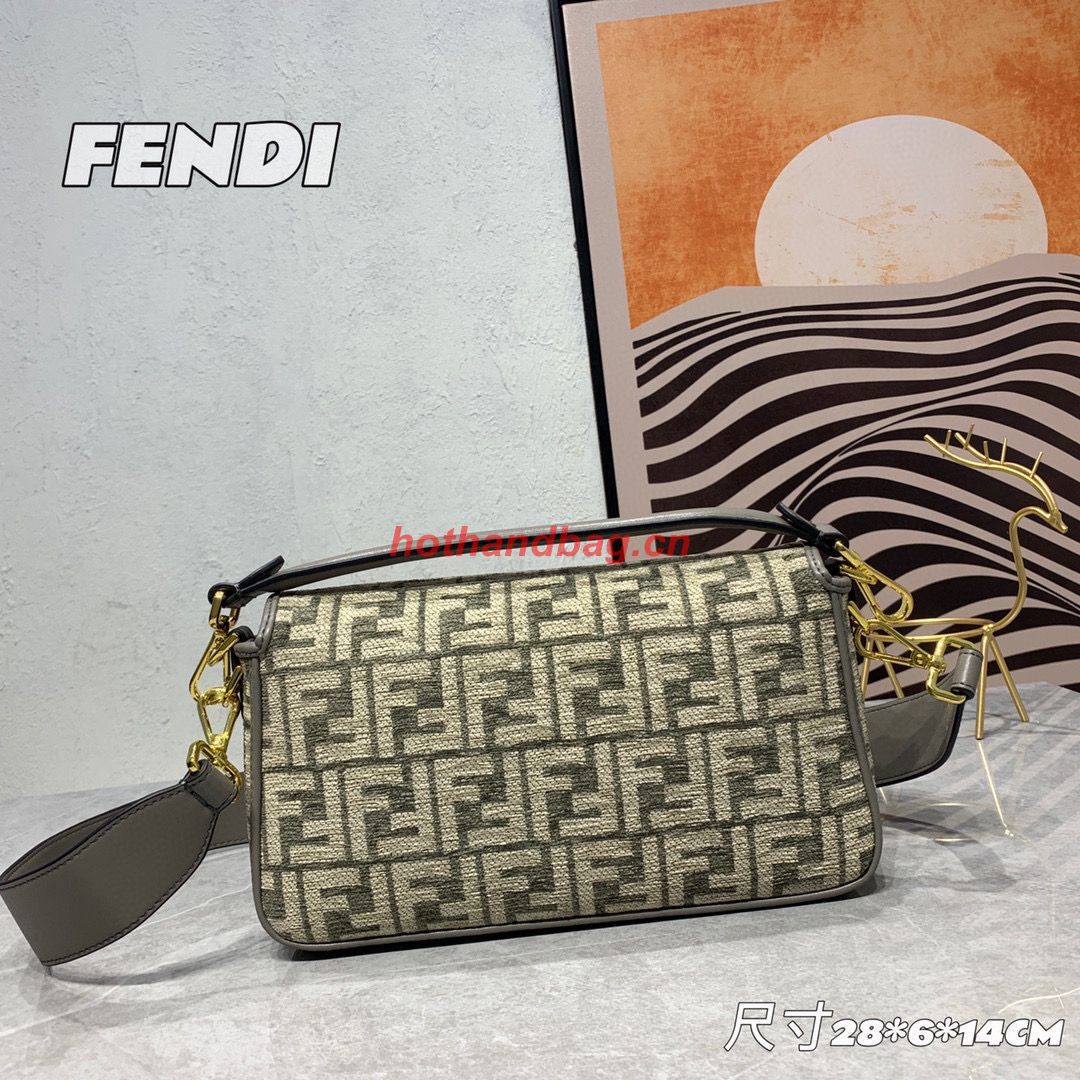 Fendi Baguette Dove gray FF tapestry fabric bag 8BS010B Fendi Baguette Dove gray FF tapestry fabric bag 8BS010B