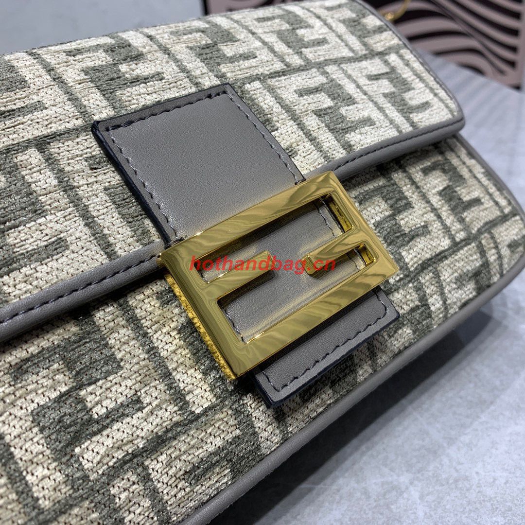 Fendi Baguette Dove gray FF tapestry fabric bag 8BS010B Fendi Baguette Dove gray FF tapestry fabric bag 8BS010B