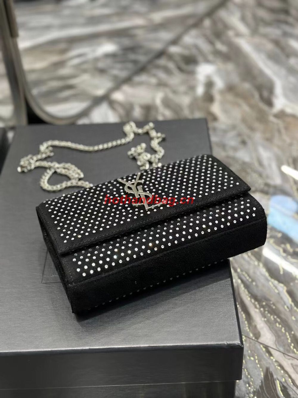 SAINT LAUREN KATE SMALL CHAIN BAG Y769330 BLACK SAINT LAUREN KATE SMALL CHAIN BAG Y769330 BLACK