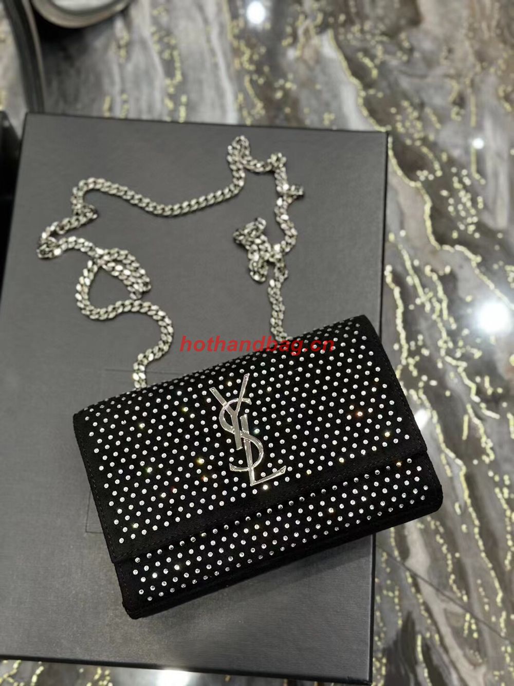 SAINT LAUREN KATE SMALL CHAIN BAG Y769330 BLACK SAINT LAUREN KATE SMALL CHAIN BAG Y769330 BLACK