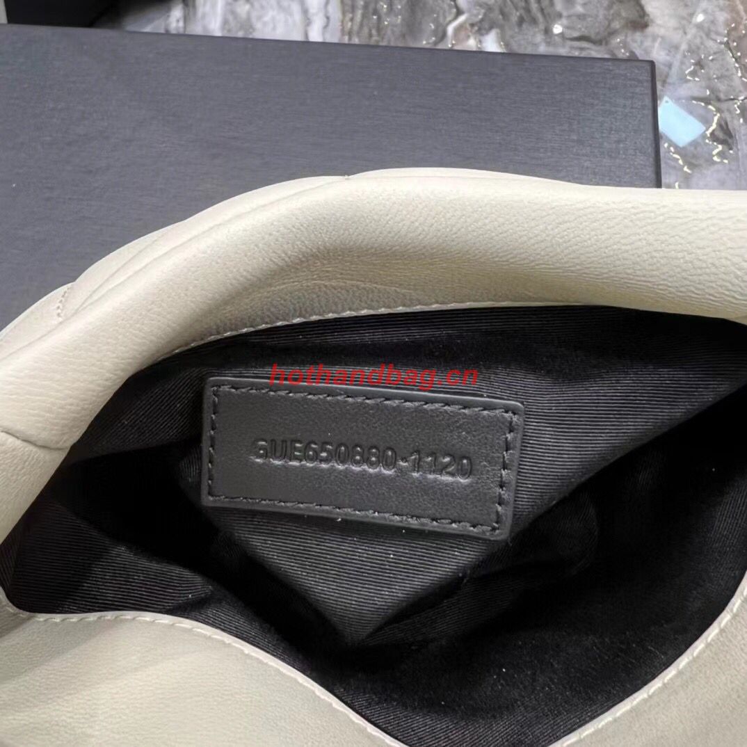 SAINT LAUREN PUFFER SMALL POUCH IN QUILTED LAMBSKIN 6508801 ANTIQUE VINTAGE&silver SAINT LAUREN PUFFER SMALL POUCH IN QUILTED LAMBSKIN 6508801 ANTIQUE VINTAGE&silver