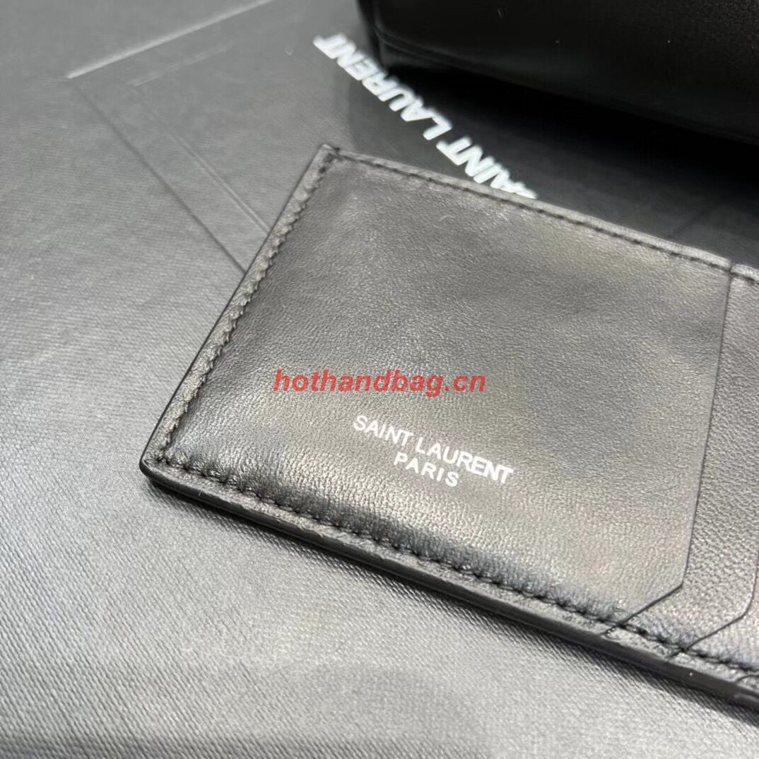 SAINT LAUREN PUFFER SMALL POUCH IN QUILTED LAMBSKIN 6508801 black&silver SAINT LAUREN PUFFER SMALL POUCH IN QUILTED LAMBSKIN 6508801 black&silver