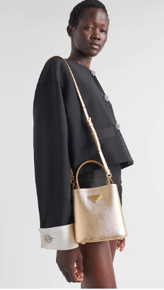 Prada Panier Saffiano leather mini-bag 1BA373 Platinum Prada Panier Saffiano leather mini-bag 1BA373 Platinum