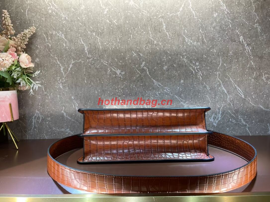 Fendi Peekaboo Cut Medium Alligator pattern bag 8BN340 BROWN Fendi Peekaboo Cut Medium Alligator pattern bag 8BN340 BROWN