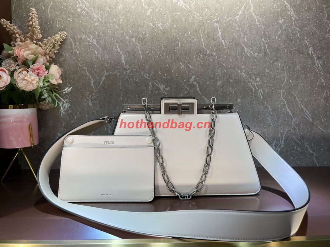 Fendi Peekaboo Cut Medium soft nappa leather bag 8BN340 WHITE Fendi Peekaboo Cut Medium soft nappa leather bag 8BN340 WHITE