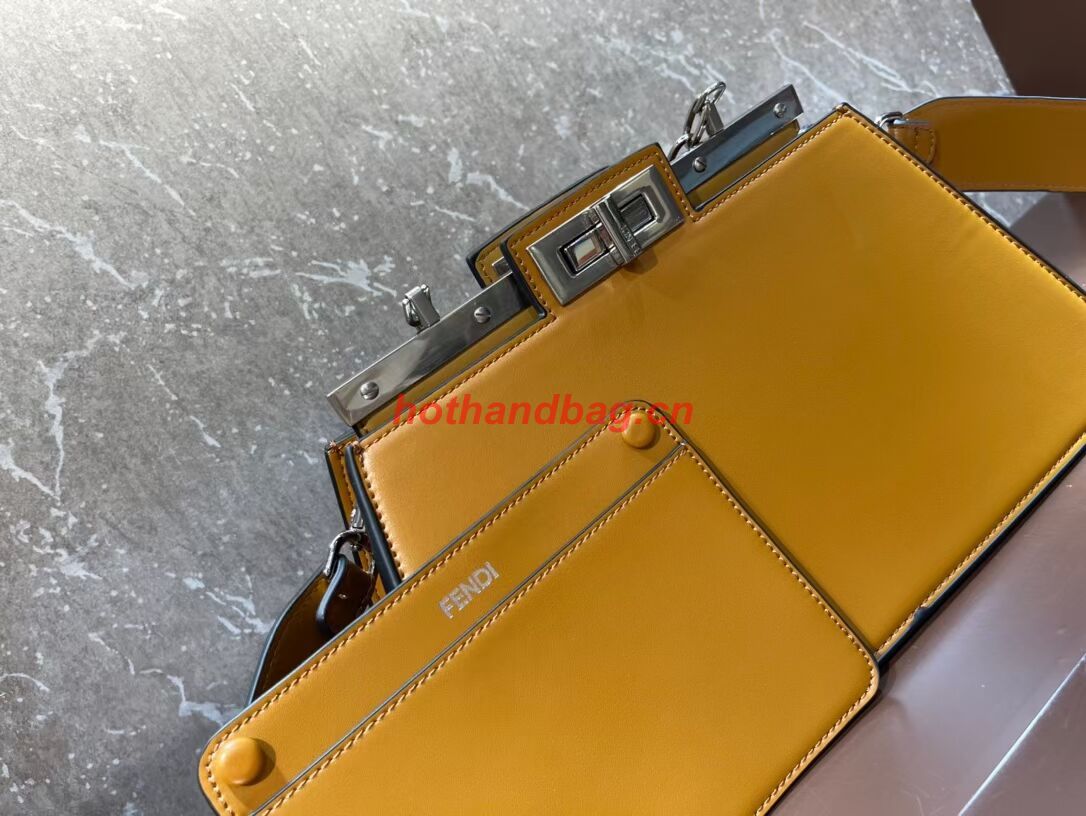 Fendi Peekaboo Cut Medium soft nappa leather bag 8BN340 YELLOW Fendi Peekaboo Cut Medium soft nappa leather bag 8BN340 YELLOW