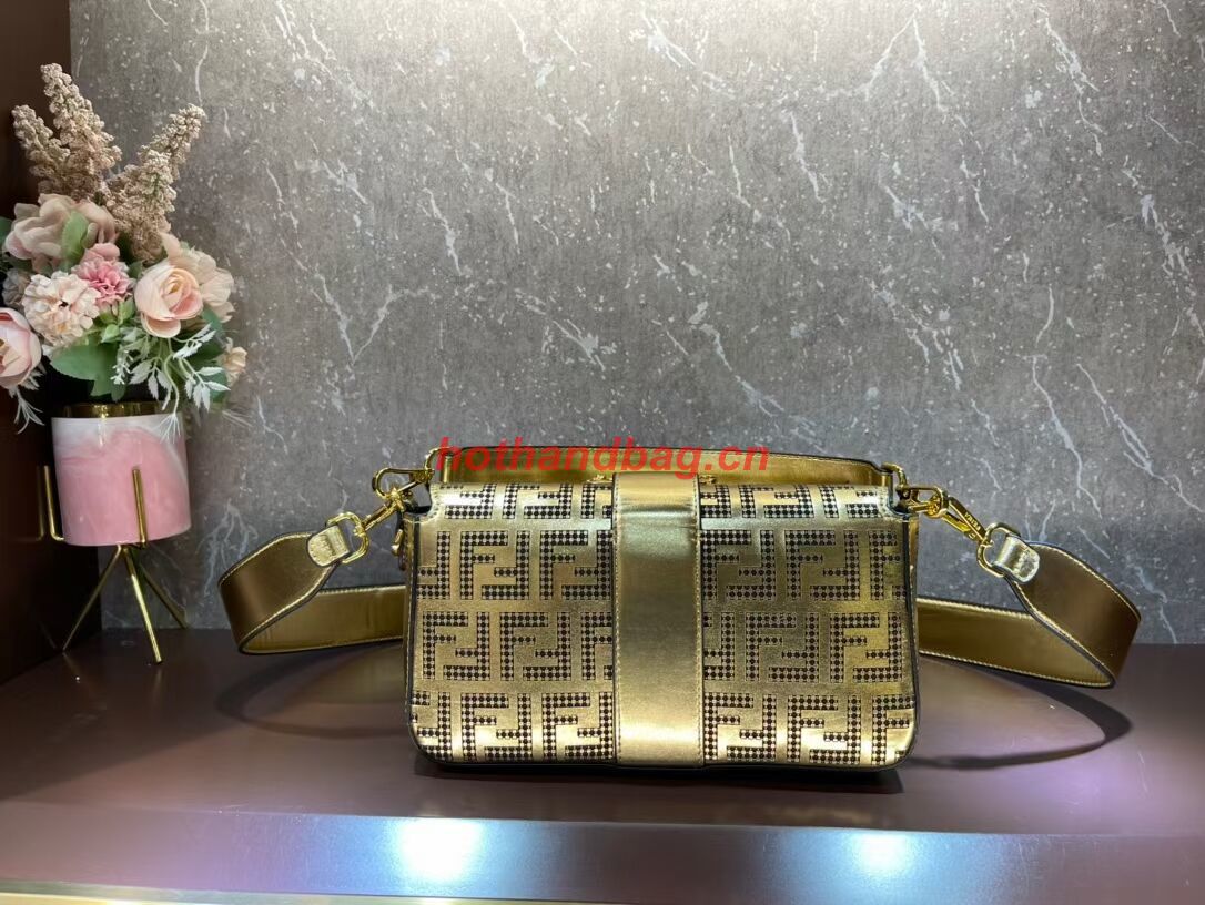 Fendi Baguette leather bag F0969 gold Fendi Baguette leather bag F0969 gold