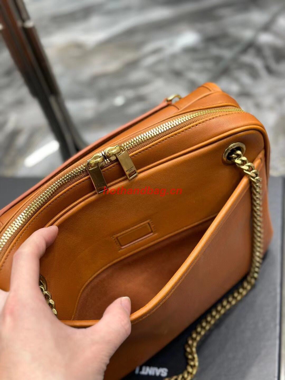 SAINT LAUREN NIKI BABY CHAIN BAG IN SMOOTH LEATHER Y871250 Brown SAINT LAUREN NIKI BABY CHAIN BAG IN SMOOTH LEATHER Y871250 Brown