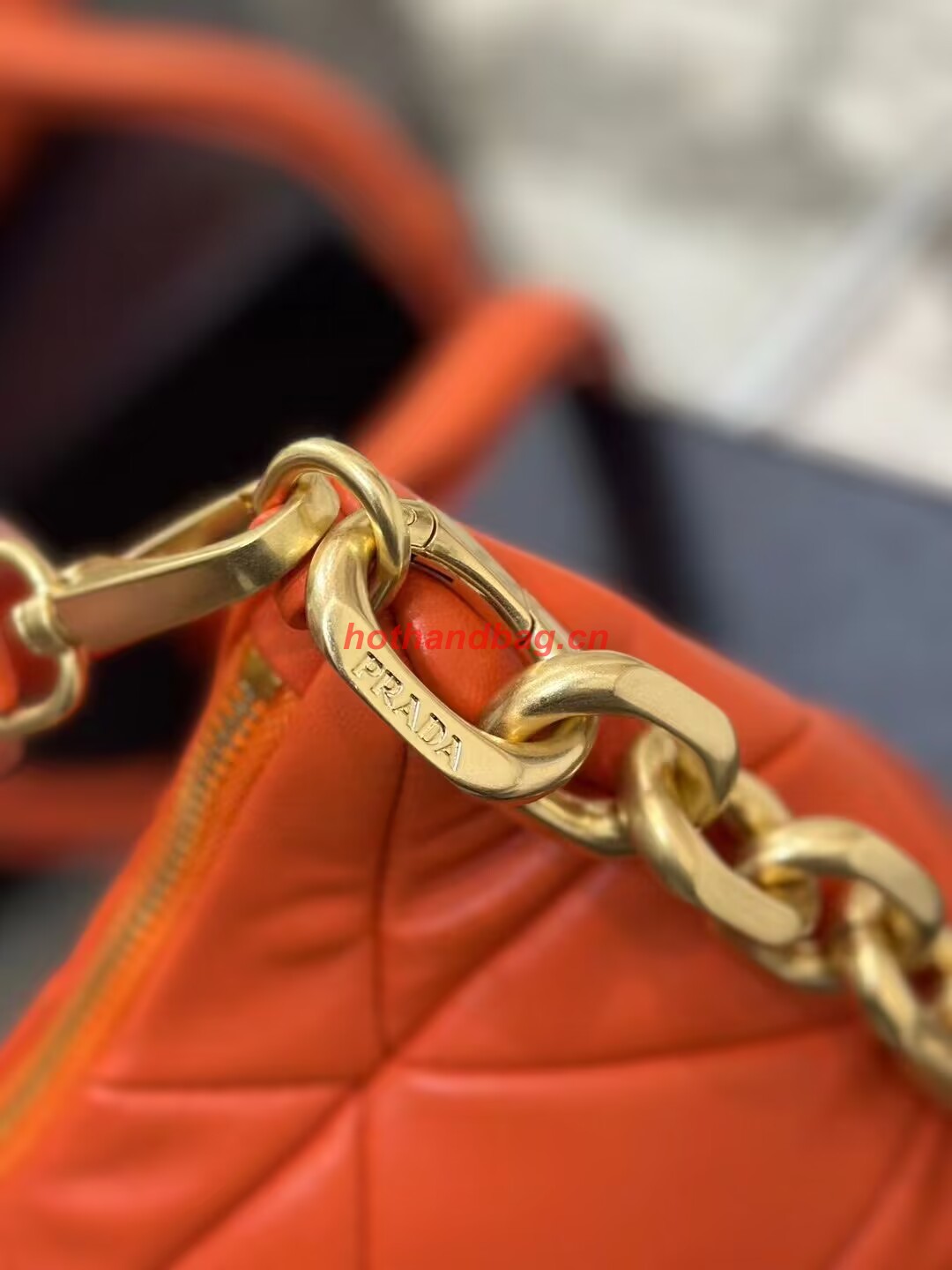 Prada leather shoulder bag 1BH117 orange Prada leather shoulder bag 1BH117 orange