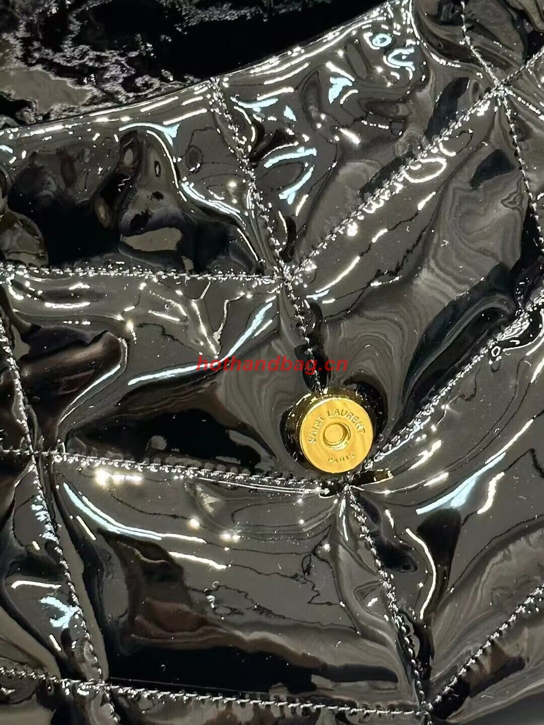 SAINT LAUREN PUFFER SMALL CHAIN BAG IN QUILTED PATENT Y777476 black SAINT LAUREN PUFFER SMALL CHAIN BAG IN QUILTED PATENT Y777476 black