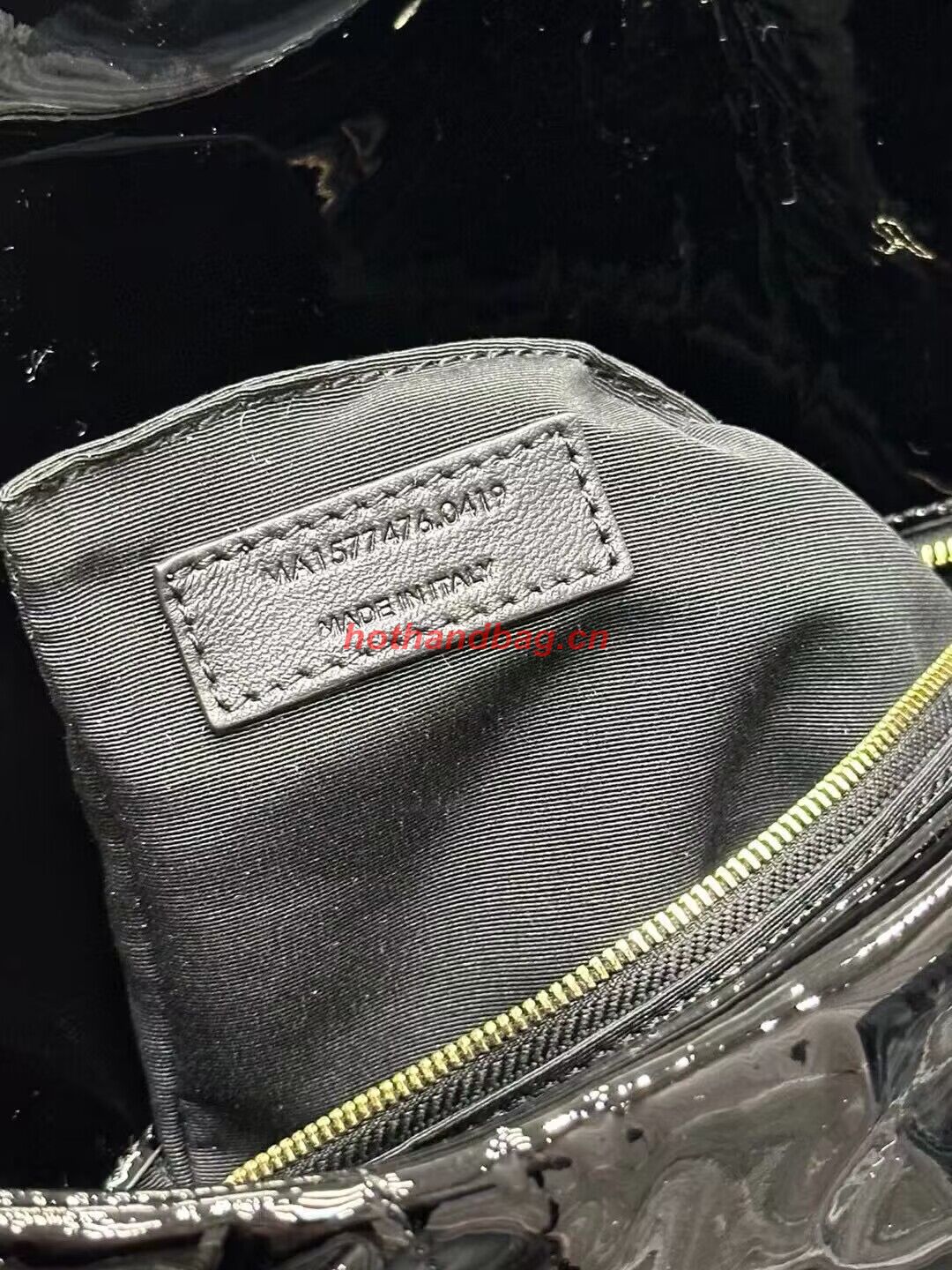 SAINT LAUREN PUFFER SMALL CHAIN BAG IN QUILTED PATENT Y777476 black SAINT LAUREN PUFFER SMALL CHAIN BAG IN QUILTED PATENT Y777476 black