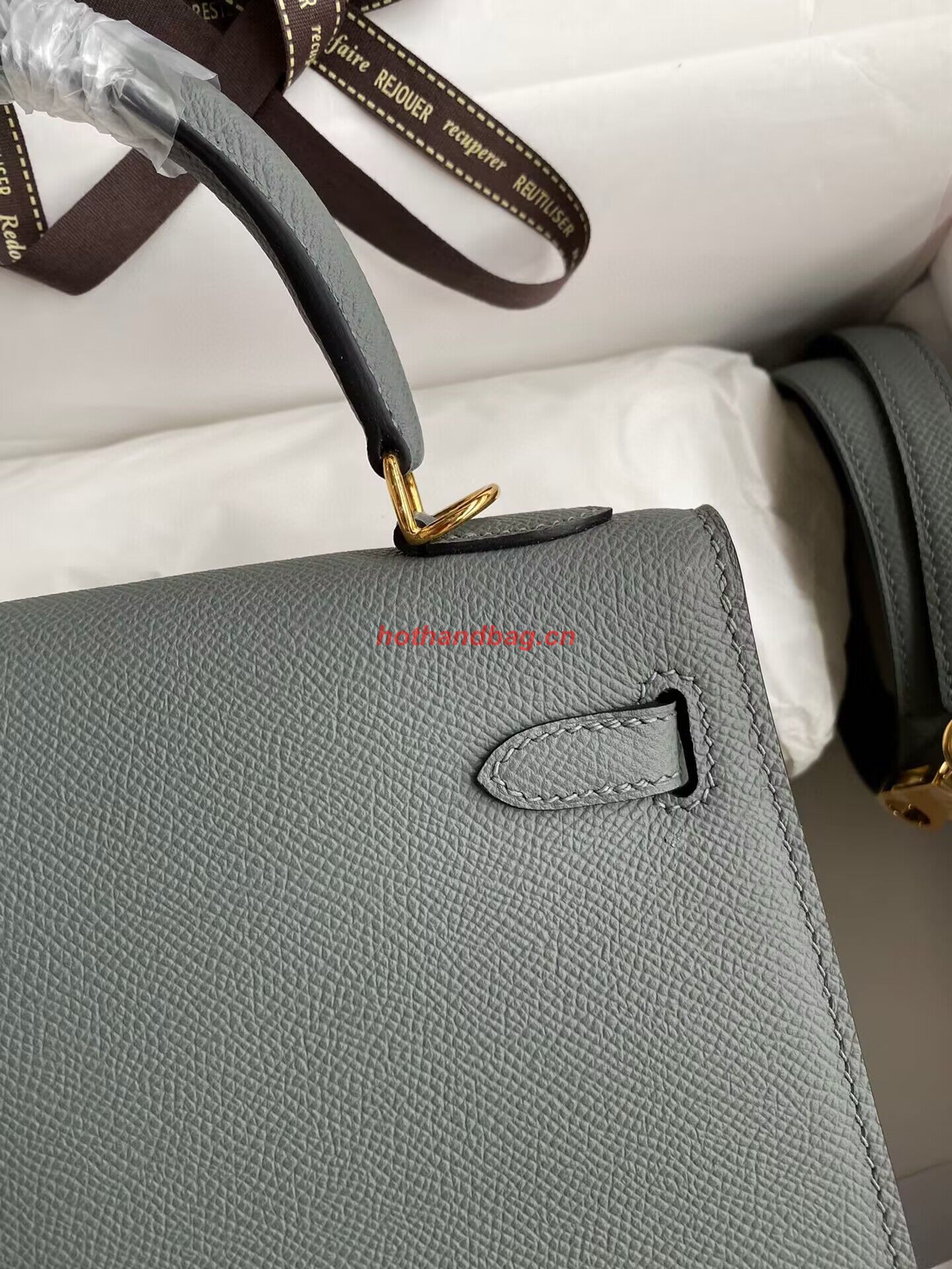 Hermes Kelly 25cm Shoulder Bags Original Epsom Leather KL2755 Vert amande Green&gold Hermes Kelly 25cm Shoulder Bags Original Epsom Leather KL2755 Vert amande Green&gold