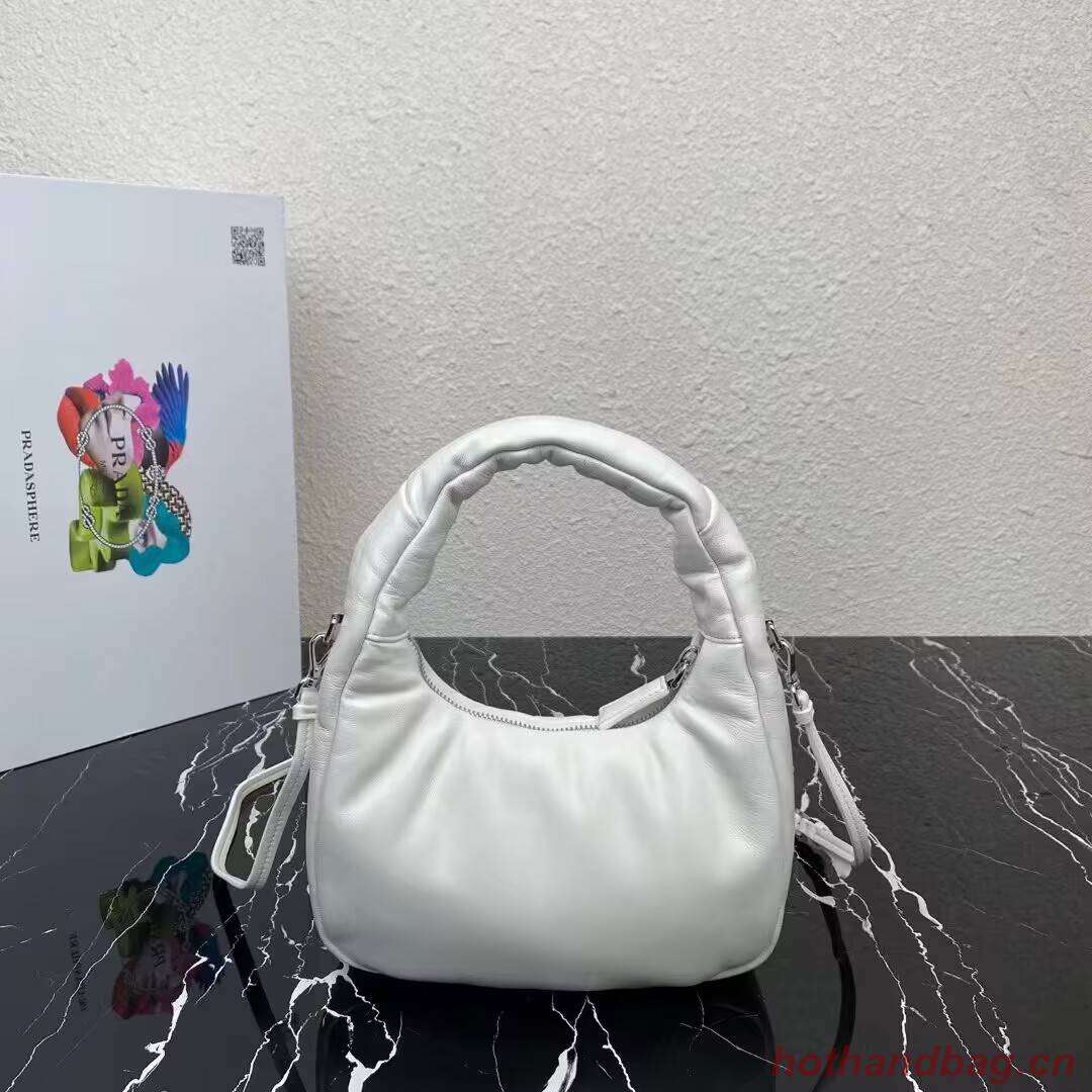 Prada Soft padded nappa leather mini-bag 1BA384 white Prada Soft padded nappa leather mini-bag 1BA384 white