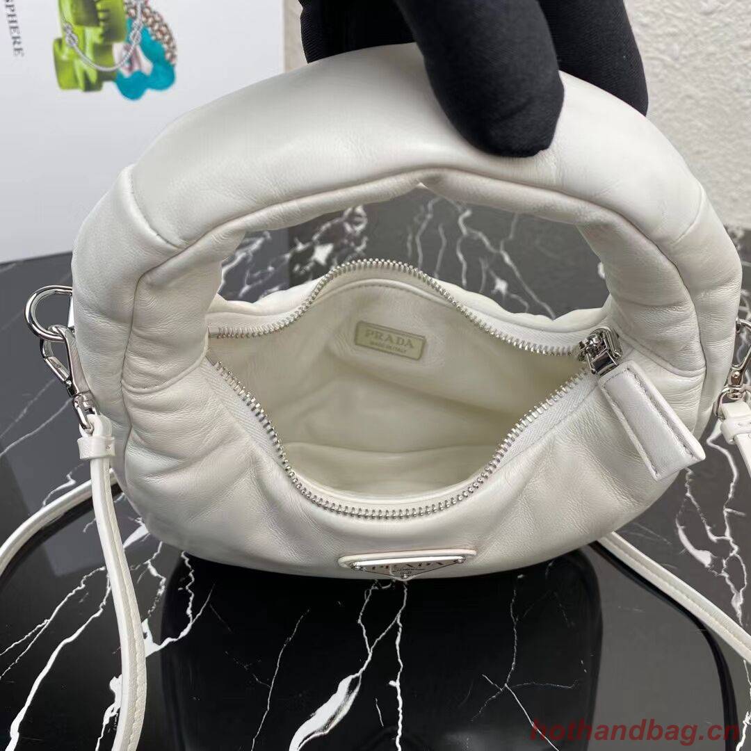 Prada Soft padded nappa leather mini-bag 1BA384 white Prada Soft padded nappa leather mini-bag 1BA384 white