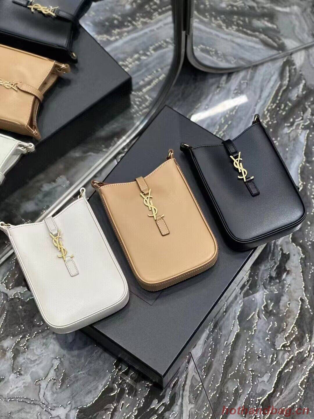 SAINT LAURENT LE 5 A 7 MINI VERTICAL IN SHINY LEATHER 7352142 BROWN GOLD SAINT LAURENT LE 5 A 7 MINI VERTICAL IN SHINY LEATHER 7352142 BROWN GOLD