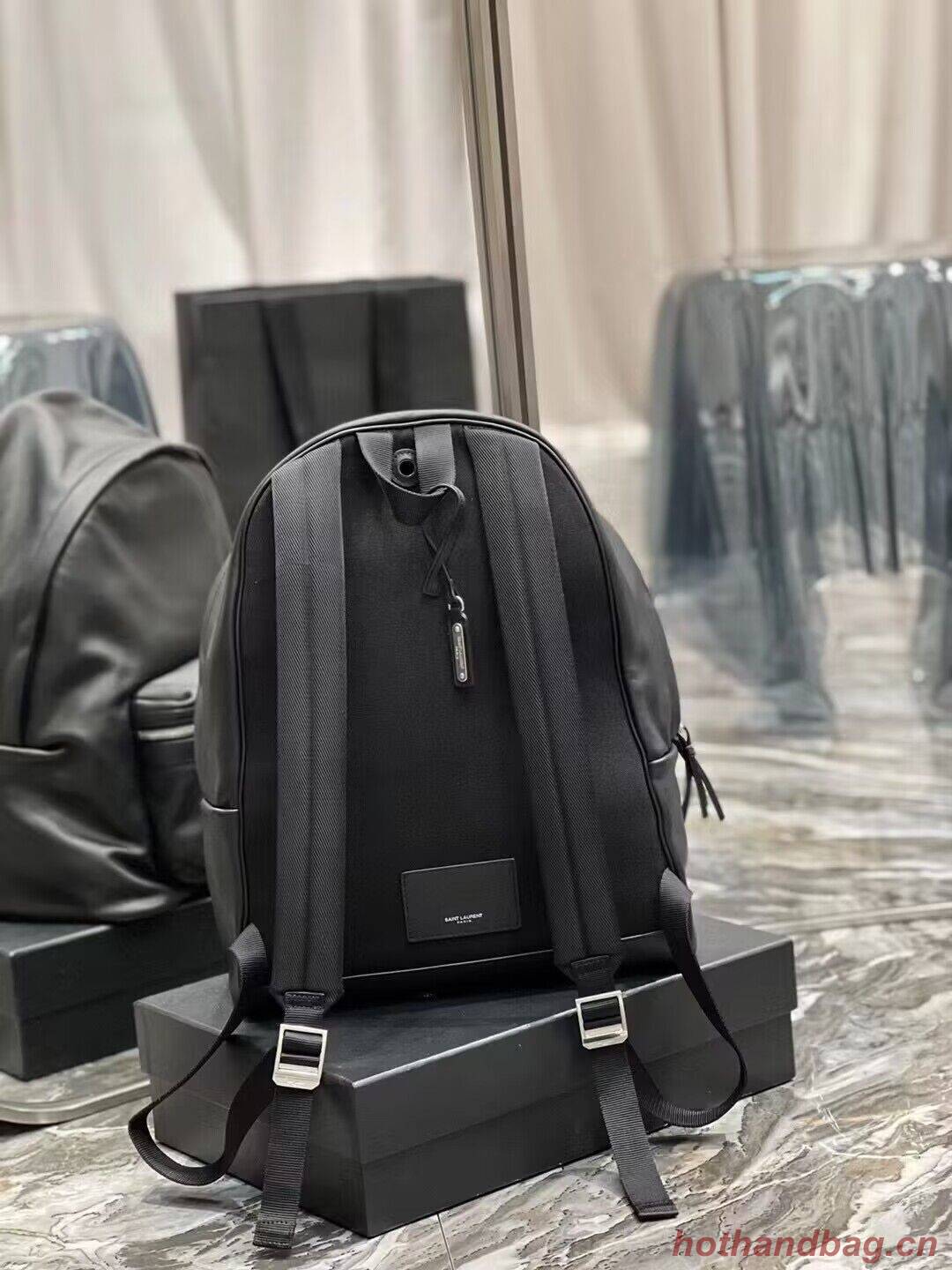SAINT LAURENT LEATHER large knapsack A886653 black SAINT LAURENT LEATHER large knapsack A886653 black