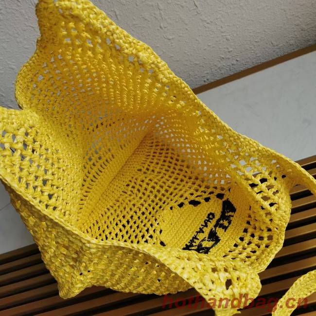 Prada Crochet tote bag 1BG424 yellow