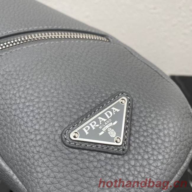 Prada Leather bag with shoulder strap 2VH165 gray