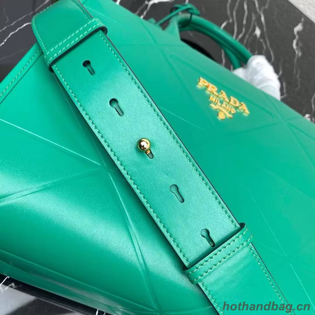 Small leather Prada Symbole bag with topstitching 1HH039 green Small leather Prada Symbole bag with topstitching 1HH039 green