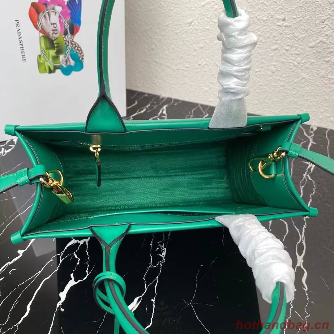 Small leather Prada Symbole bag with topstitching 1HH039 green Small leather Prada Symbole bag with topstitching 1HH039 green