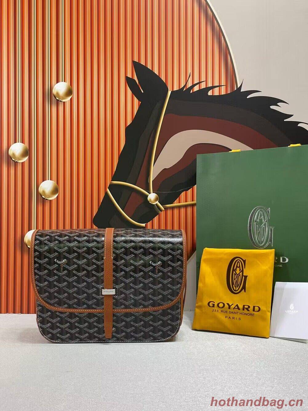 Goyard Calfskin Leather Delvedere MM Bag G36023 Brown Goyard Calfskin Leather Delvedere MM Bag G36023 Brown