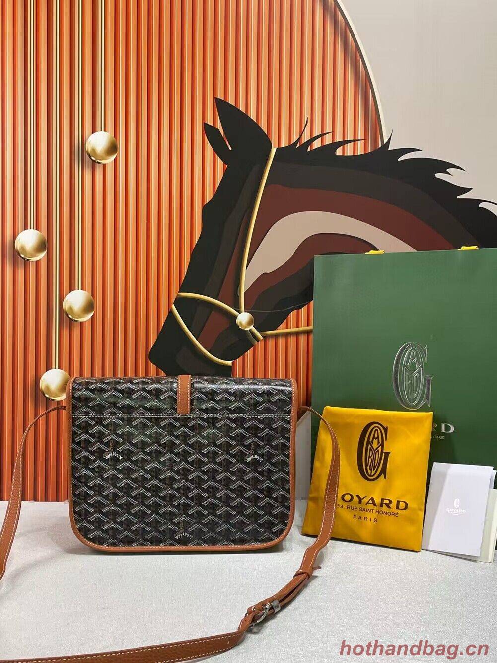 Goyard Calfskin Leather Delvedere MM Bag G36023 Brown Goyard Calfskin Leather Delvedere MM Bag G36023 Brown