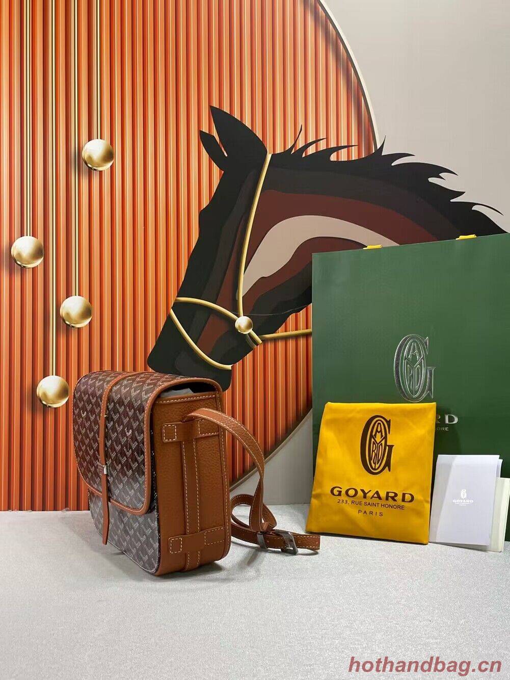 Goyard Calfskin Leather Delvedere MM Bag G36023 Brown Goyard Calfskin Leather Delvedere MM Bag G36023 Brown