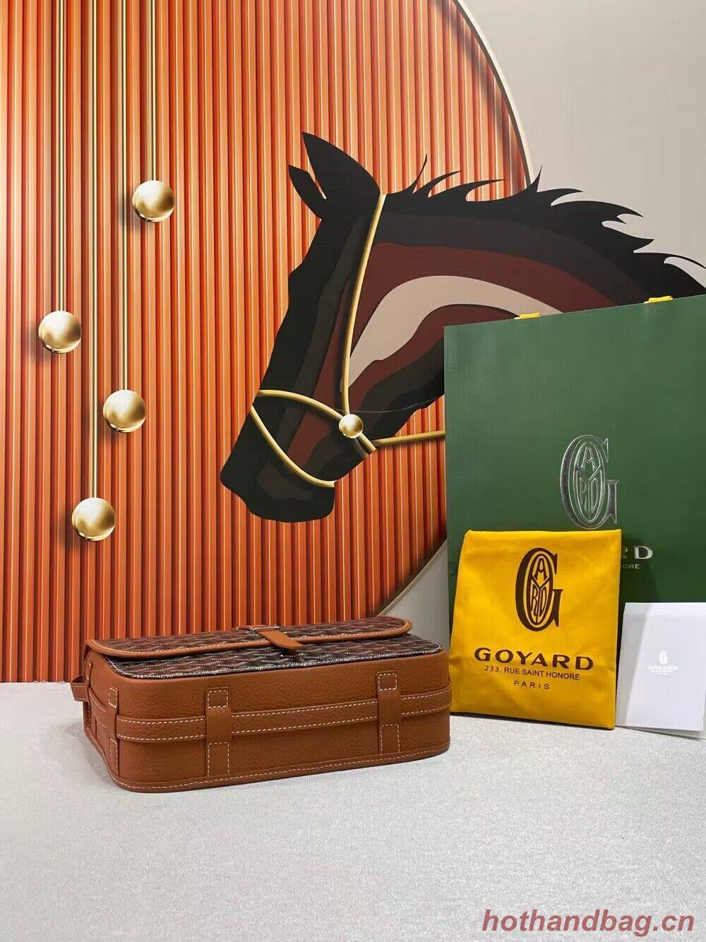 Goyard Calfskin Leather Delvedere MM Bag G36023 Brown Goyard Calfskin Leather Delvedere MM Bag G36023 Brown