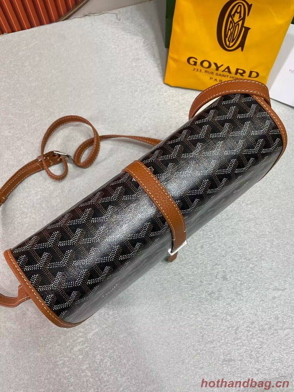 Goyard Calfskin Leather Delvedere MM Bag G36023 Brown Goyard Calfskin Leather Delvedere MM Bag G36023 Brown