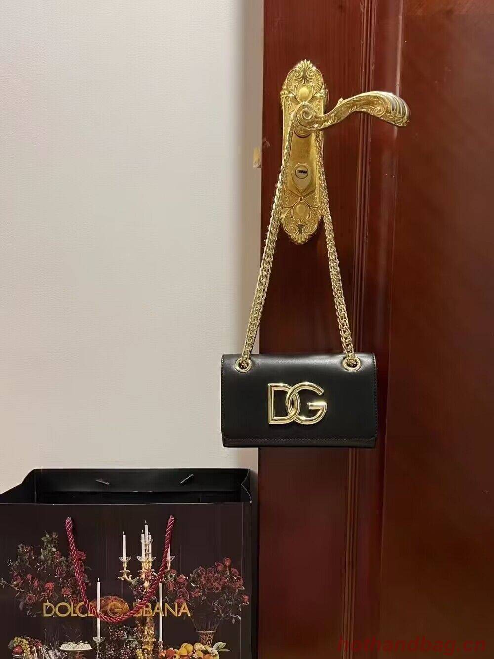 Dolce & Gabbana Origianl Leather Shoulder Bag 5535 Black Dolce & Gabbana Origianl Leather Shoulder Bag 5535 Black