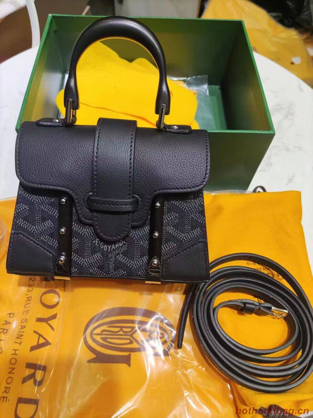 Goyard Nano Saigon Tote Bag Original Leather 55633 Black Goyard Nano Saigon Tote Bag Original Leather 55633 Black