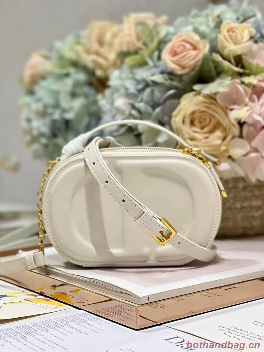 CD SIGNATURE OVAL CAMERA BAG Calfskin with Embossed CD Signature S2201UMFV Latte CD SIGNATURE OVAL CAMERA BAG Calfskin with Embossed CD Signature S2201UMFV Latte