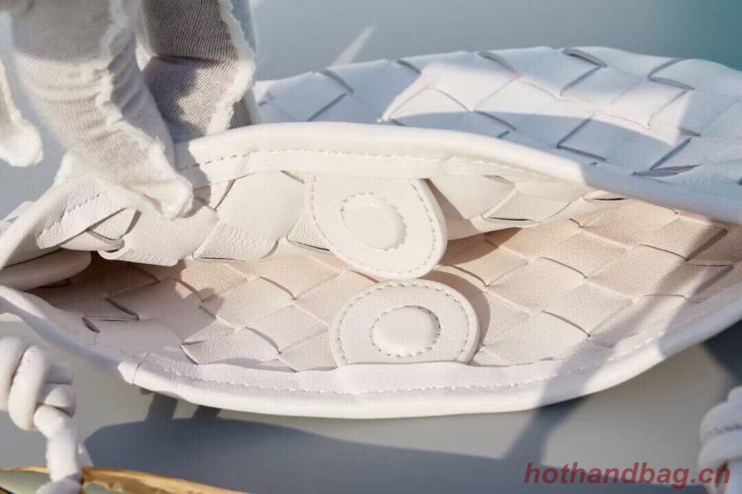 Bottega Veneta Sardine Intrecciato Gold Hardware Handle Bag 744267 White Bottega Veneta Sardine Intrecciato Gold Hardware Handle Bag 744267 White