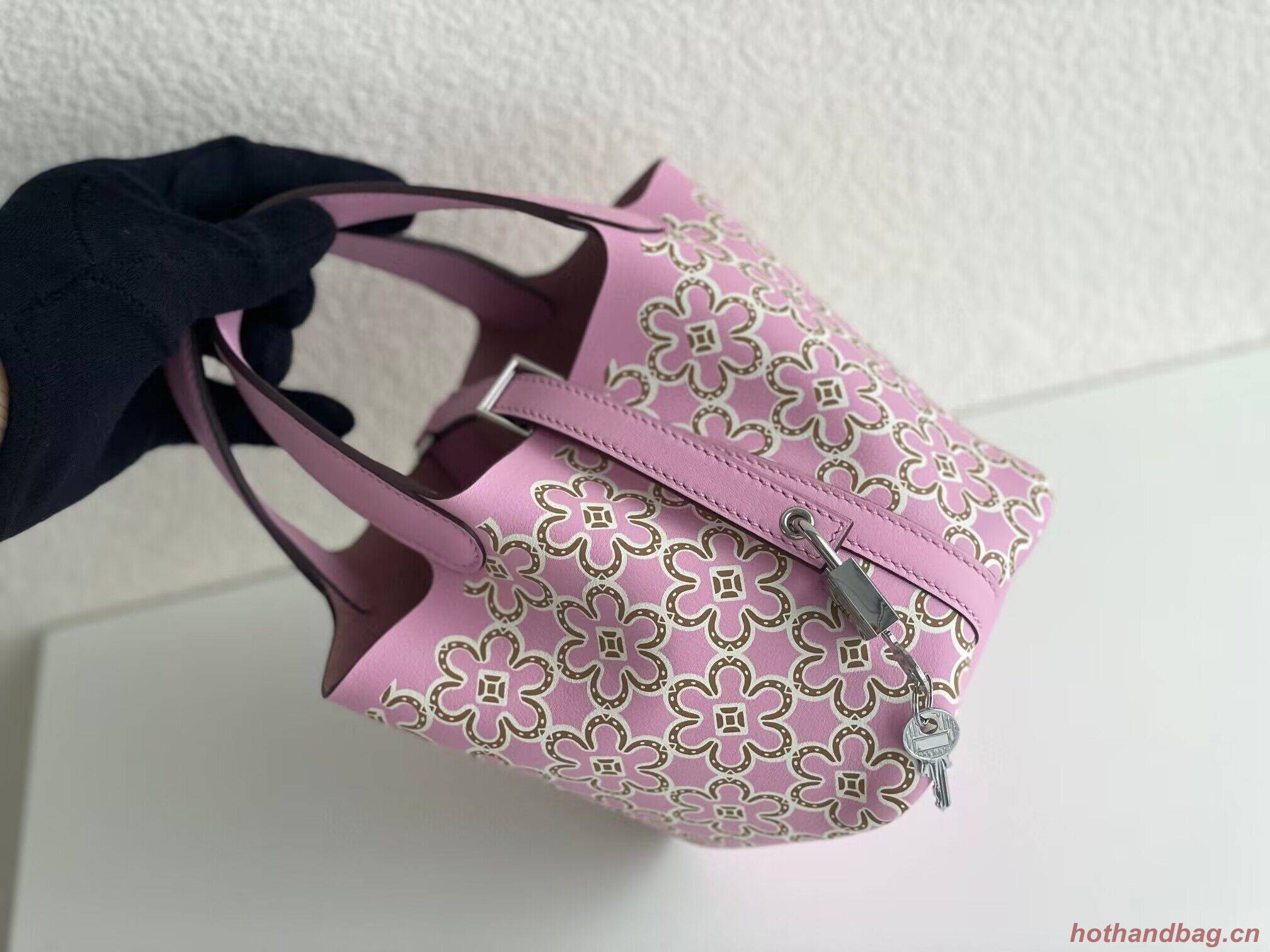 Hermes Mini Picotin 14 Lock Bags Original Swift Leather PL5302 Flower Pink Hermes Mini Picotin 14 Lock Bags Original Swift Leather PL5302 Flower Pink