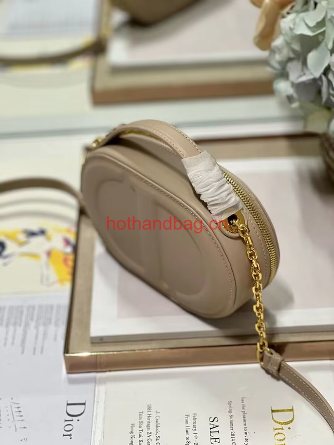 CD SIGNATURE OVAL CAMERA BAG Caramel Beige Calfskin with Embossed CD Signature S2201UMFV CD SIGNATURE OVAL CAMERA BAG Caramel Beige Calfskin with Embossed CD Signature S2201UMFV