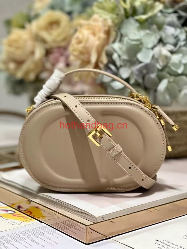 CD SIGNATURE OVAL CAMERA BAG Caramel Beige Calfskin with Embossed CD Signature S2201UMFV CD SIGNATURE OVAL CAMERA BAG Caramel Beige Calfskin with Embossed CD Signature S2201UMFV