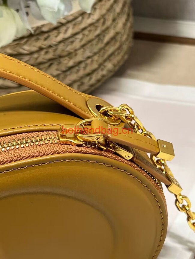 CD SIGNATURE OVAL CAMERA BAG Golden Saddle Calfskin with Embossed CD Signature S2201UMFV CD SIGNATURE OVAL CAMERA BAG Golden Saddle Calfskin with Embossed CD Signature S2201UMFV