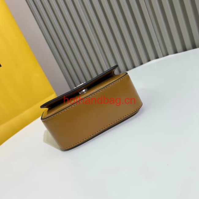 Fendi mini smooth leather bag F1089 brown Fendi mini smooth leather bag F1089 brown