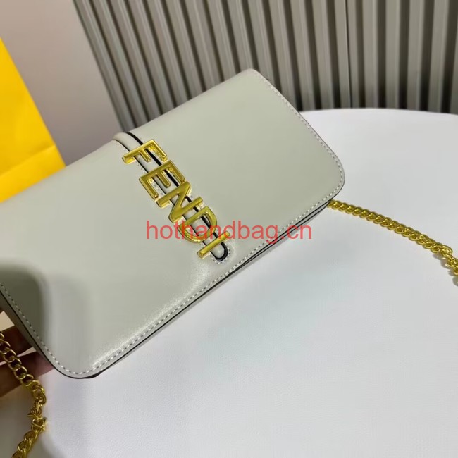 Fendi small smooth leather bag F1225 gray Fendi small smooth leather bag F1225 gray